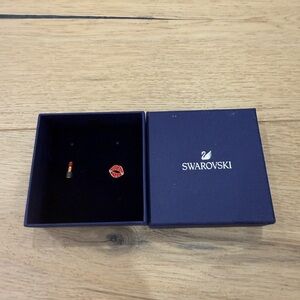 Swarovski Red Lip & Lipstick Stud Earrings